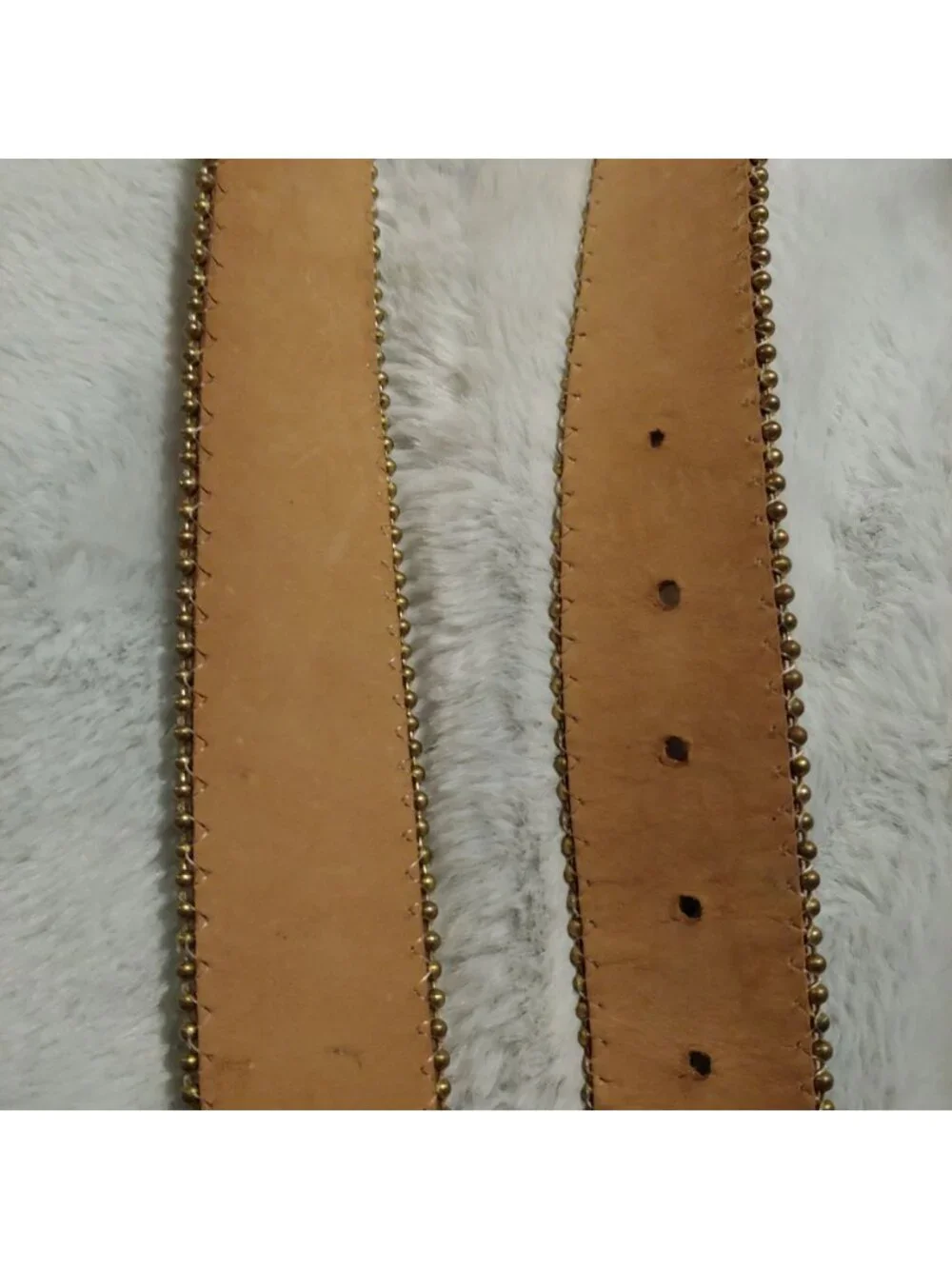B.B. Simon Leather Belt Art Y2K Maximalist Statement Gold Western Metallic